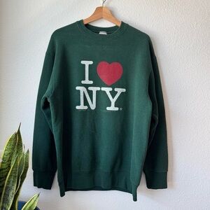 Vintage Green "I Love NY” Sweatshirt